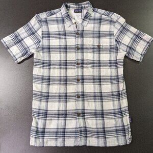 Patagonia Men's Medium button up short sleeve shirt, Organic Cotton